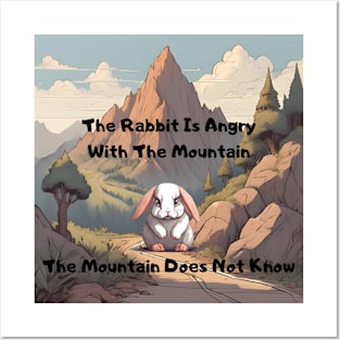 The Rabbit is Angry With The Mountain, The Mountain Does Not Know - Cuty Posters and Art